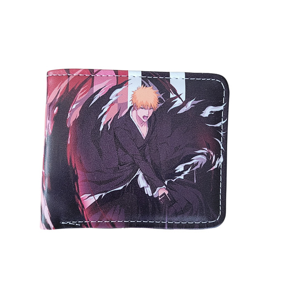 Best Classic Japanese Anime Bleach Ichigo One Size Leather Purse Red Wallet - Picture 1 of 3
